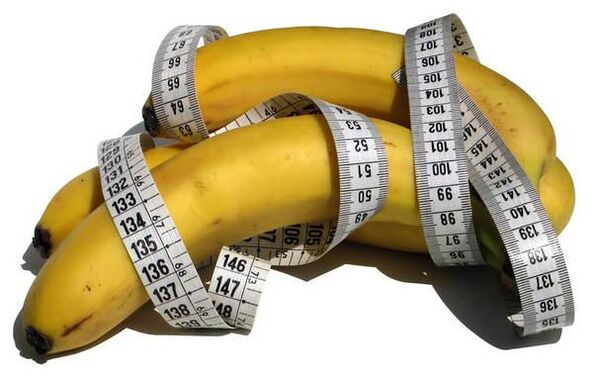 banane et ruban à mesurer
